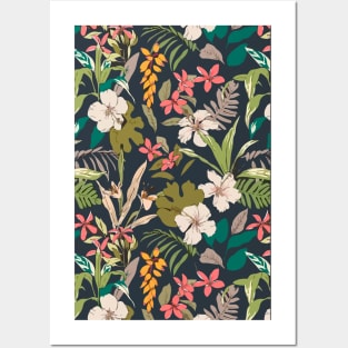 Tropical floral pattern Posters and Art